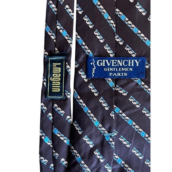 Givenchy Gentlemen Paris Men's Neck Tie. SILK. Brown/tan/blue striped. office - Picture 4 of 6
